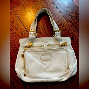 Marc Jacobs white leather bag for day or night